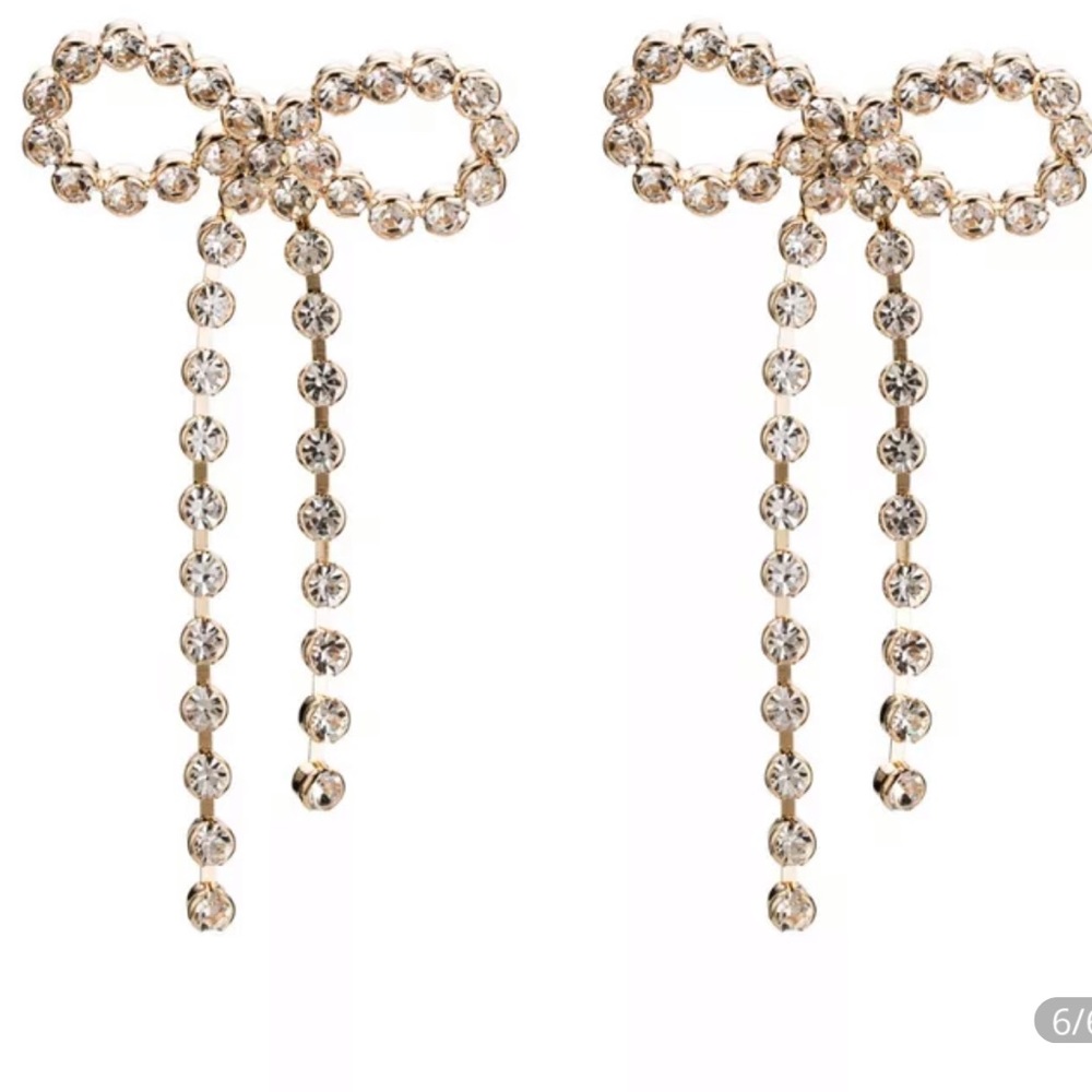 Gold Rhinestone Bowknots - Picture 2 of 2